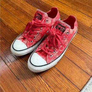Converse All Star Red Paisley Sneakers
